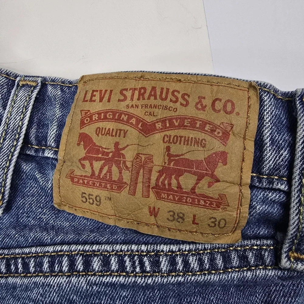 Levis 559 Jeans ‎ Mens 38x30 Relaxed Straight Fit Blue Classic 5 Pockets